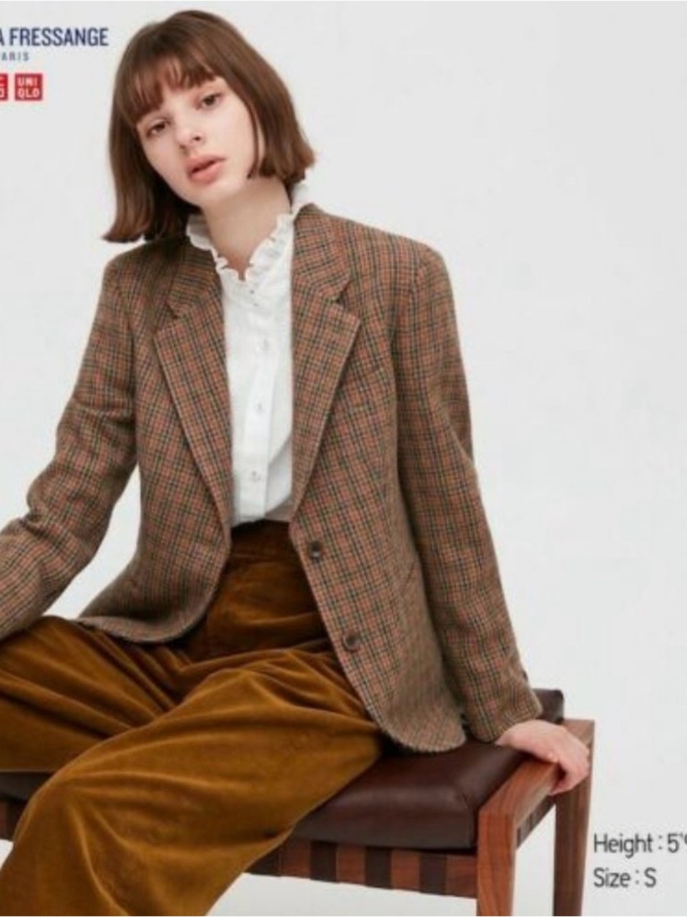Ines De La Fressange x Uniqlo Plaid Blazer - Picture 5 of 6